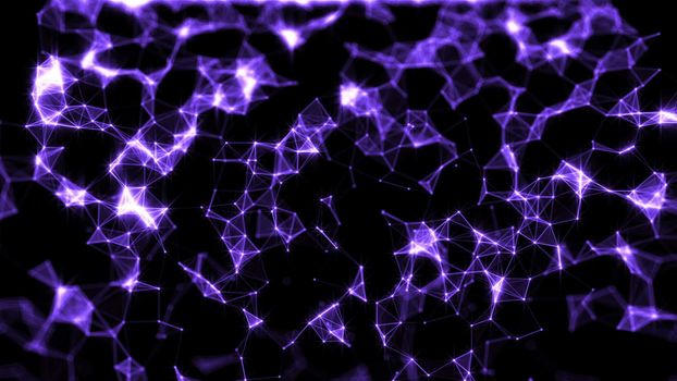 Falling Triangles. Rain traingles Polygon. 3D rendering