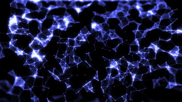 Falling Triangles. Rain traingles Polygon. 3D rendering