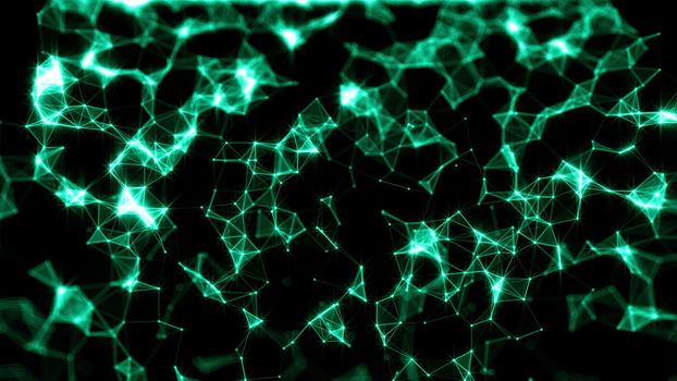 Falling Triangles. Rain traingles Polygon. 3D rendering