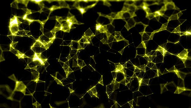 Falling Triangles. Rain traingles Polygon. 3D rendering