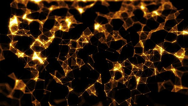 Falling Triangles. Rain traingles Polygon. 3D rendering