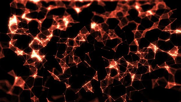 Falling Triangles. Rain traingles Polygon. 3D rendering