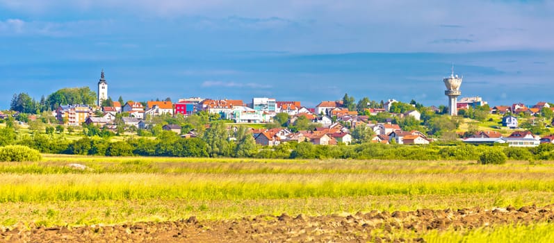 Town of Vrbovec landscape and architecture panoramic view, Prigorje region of Croatia