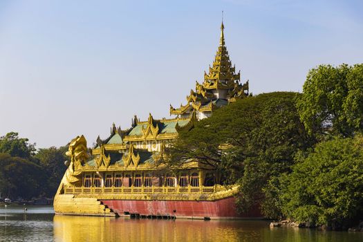 Karaweik Palace at day , Myanmar Yangon landmark