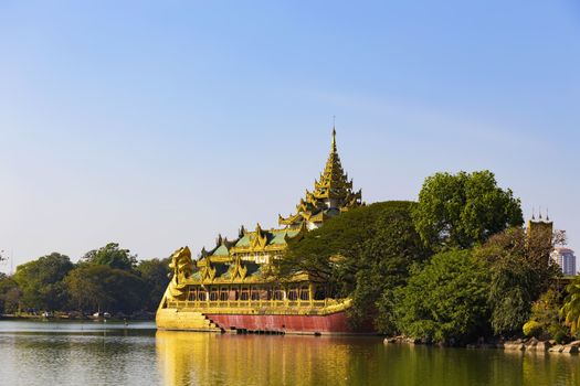 Karaweik Palace at day , Myanmar Yangon landmark