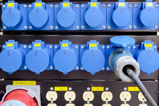 image of power plugs connected background