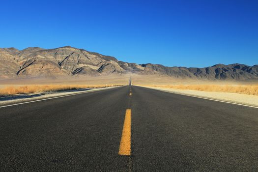 Great American road, crossing a huge Death Valley in Nevada