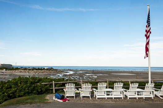 The north Atlantic Ocean coast in Ogunquit, Maine USA