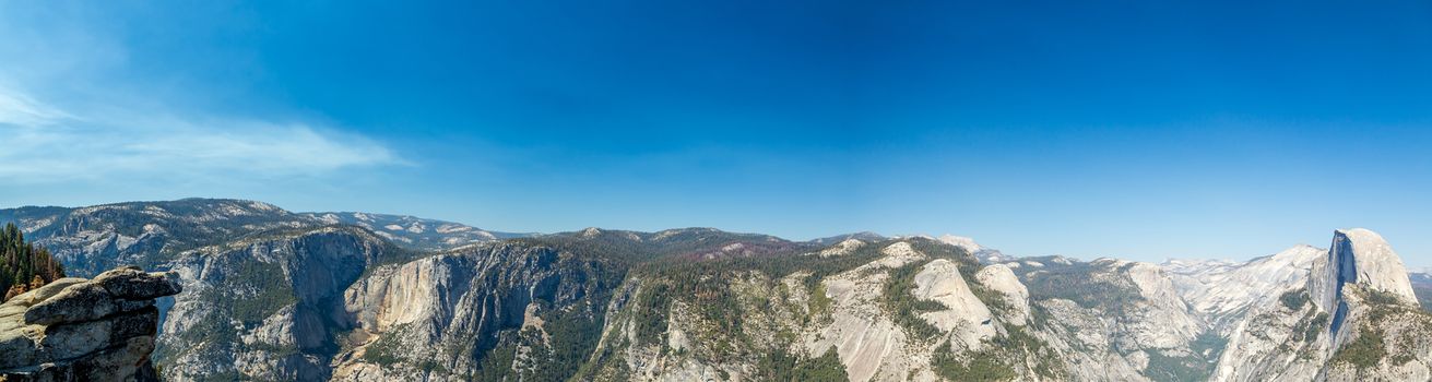 Glacier Point is a viewpoint above Yosemite Valley, in California, United States. It is located on the south wall of Yosemite Valley at an elevation of 7,214 feet