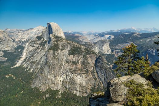 Glacier Point is a viewpoint above Yosemite Valley, in California, United States. It is located on the south wall of Yosemite Valley at an elevation of 7,214 feet