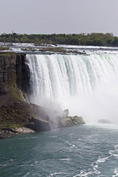 Beautiful isolated photo of the amazing Niagara falls Canadian side