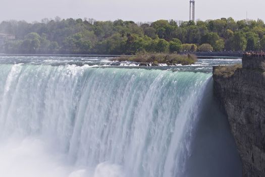 Beautiful isolated photo of the amazing Niagara falls Canadian side