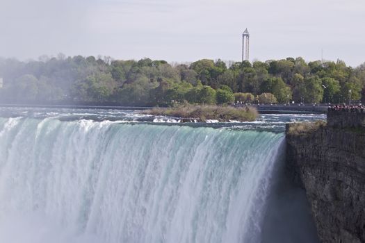 Beautiful isolated photo of the amazing Niagara falls Canadian side