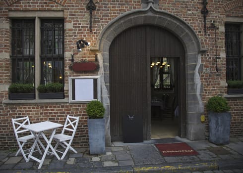 Restaurant in city of Brugge, Belgium