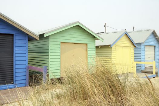 Colorful Beach Huts at Brighton Beach Near Melbourne, Australia
