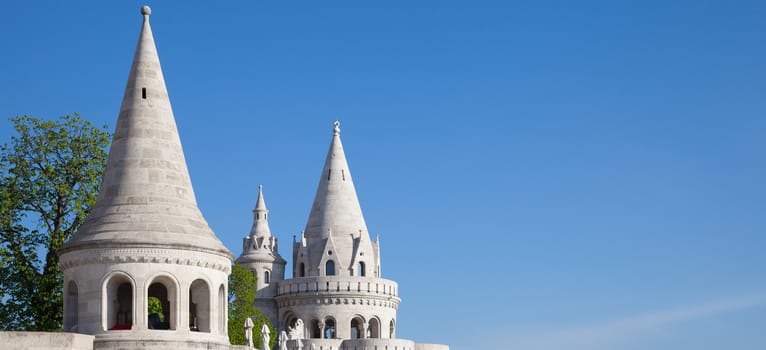 Fisherman's Bastion is a terrace in neo-Gothic and neo-Romanesque style, Budapest famous landmark