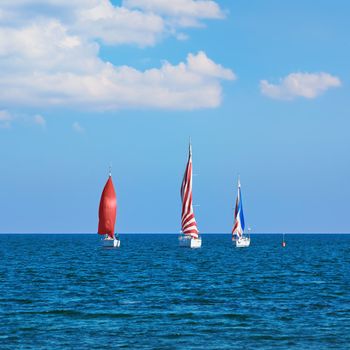 VARNA, BULGARIA - September 30, 2016: Yacht Regatta Pro-Am Race along the Bulgarian Black Sea Coast