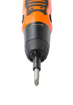 Close up of cordless screwdriver isolate on white background