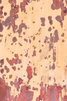 Old steel wall with rust and corrosion paint peeling,Texture of old metal background