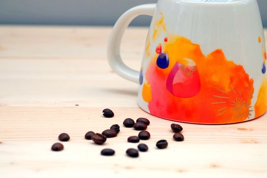 Coffee Bean with Coffee Orange Cup