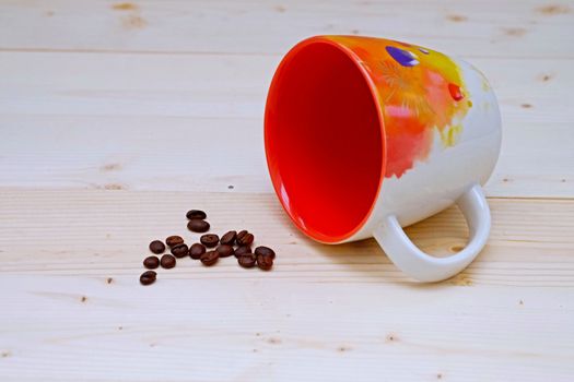 Coffee Bean with Coffee Orange Cup