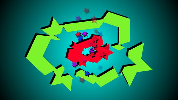 Comic Crash and bang cloud, pow sound and cool comic exclamation, bomb pow sound. 3d illustration.