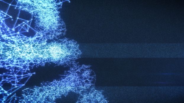 Abstract background with points and lines connection each other. Space for your text. 3d rendering.