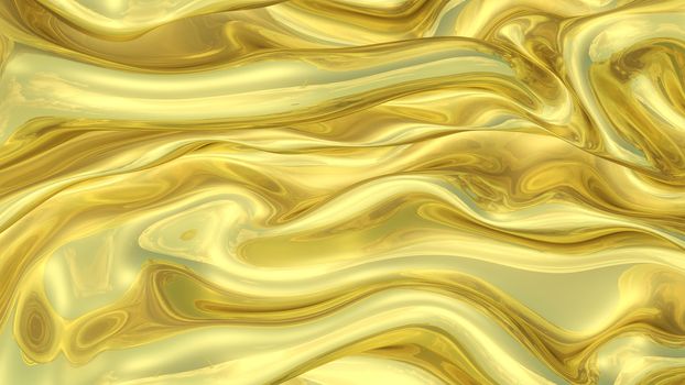 3D Illustration Abstract Gold Background Silk Cloth