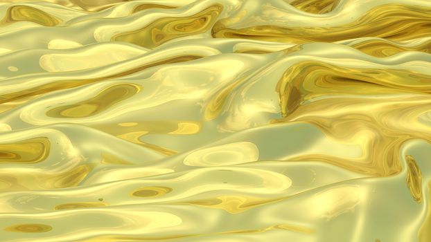 3D Illustration Abstract Gold Background Silk Cloth