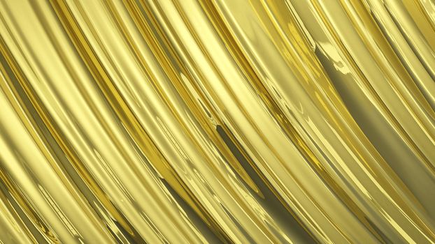 3D Illustration Abstract Gold Background Silk Cloth