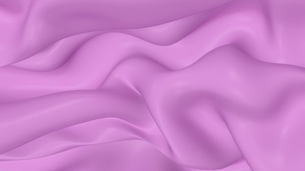 3D Illustration Abstract Purple Background Silk Cloth