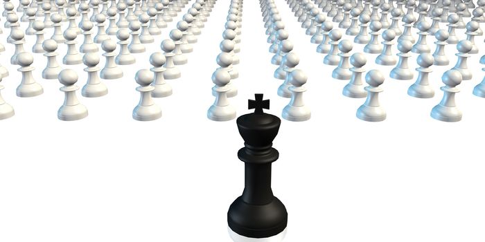 Leadership King Leading Pawns Chess Business Concept