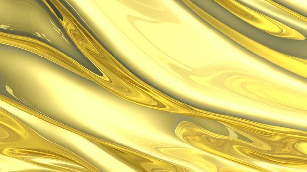 3D Illustration Abstract Gold Background Silk Cloth