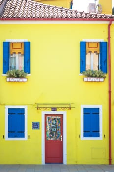 Pitoresque painted houses in Burano Isle, Venice, Italy