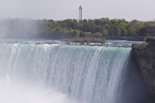 Beautiful isolated photo of the amazing Niagara falls Canadian side