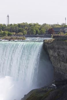 Beautiful isolated photo of the amazing Niagara falls Canadian side