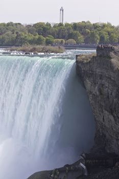 Beautiful isolated photo of the amazing Niagara falls Canadian side