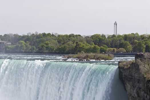 Beautiful isolated photo of the amazing Niagara falls Canadian side