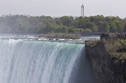 Beautiful isolated photo of the amazing Niagara falls Canadian side