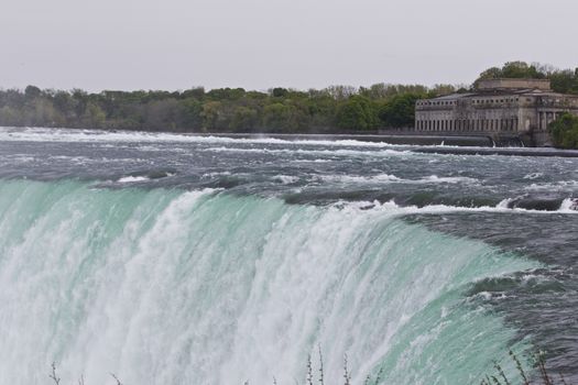 Beautiful isolated photo of the amazing Niagara falls Canadian side