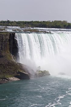 Beautiful isolated photo of the amazing Niagara falls Canadian side