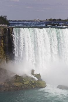 Beautiful isolated photo of the amazing Niagara falls Canadian side