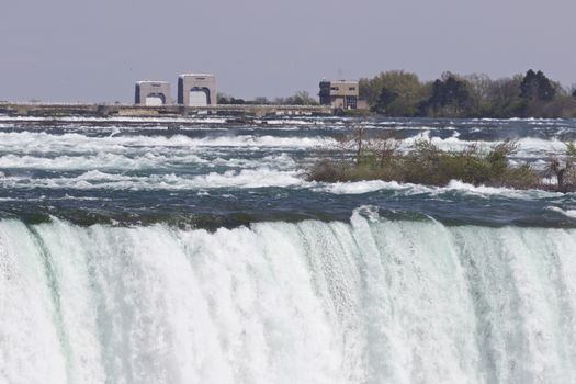 Beautiful isolated photo of the amazing Niagara falls Canadian side
