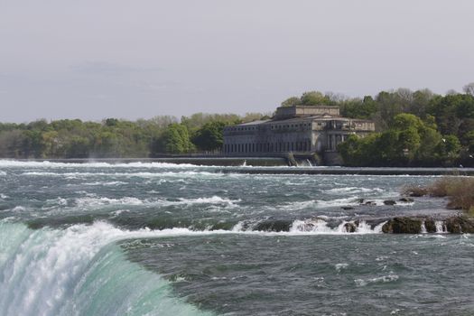 Beautiful isolated photo of the amazing Niagara falls Canadian side