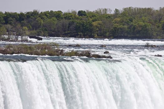 Beautiful isolated photo of the amazing Niagara falls Canadian side