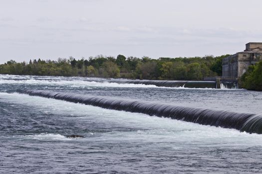 Beautiful photo of the small waterfalls close to the amazing Niagara falls