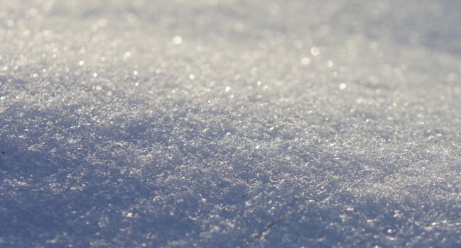 Beautiful pattern of a sunny white snow