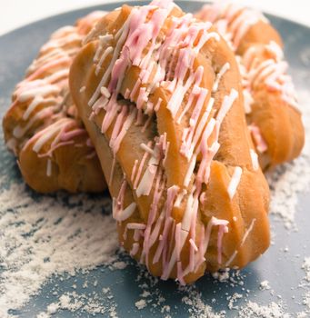 custard cake with frosting