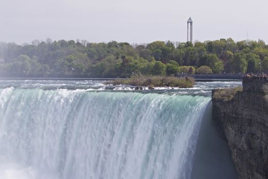 Beautiful isolated photo of the amazing Niagara falls Canadian side