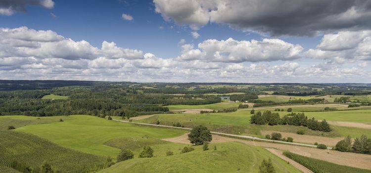 Suwalki Landscape Park, Poland. Summer time. View from above.